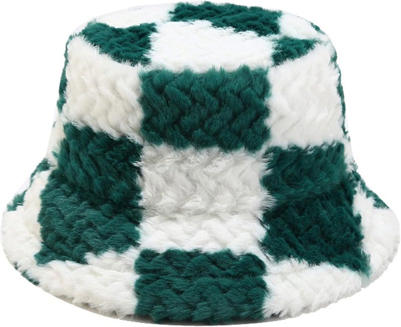 Dirholl Women's Winter Faux Fur Fuzzy Warm Bucket Hat - Image 1